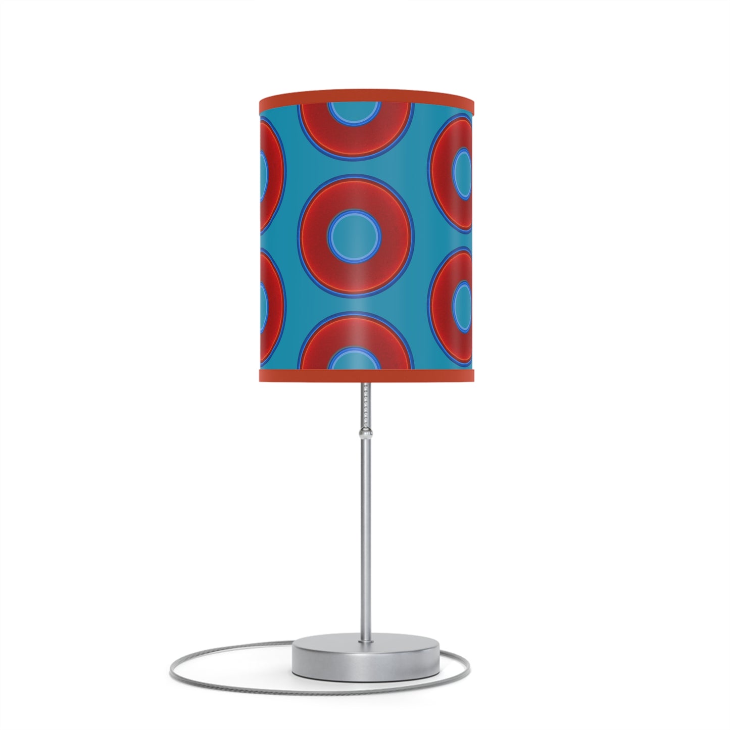 Lumpy Accent Lamps - red vivid donuts w/aquamarine blue background