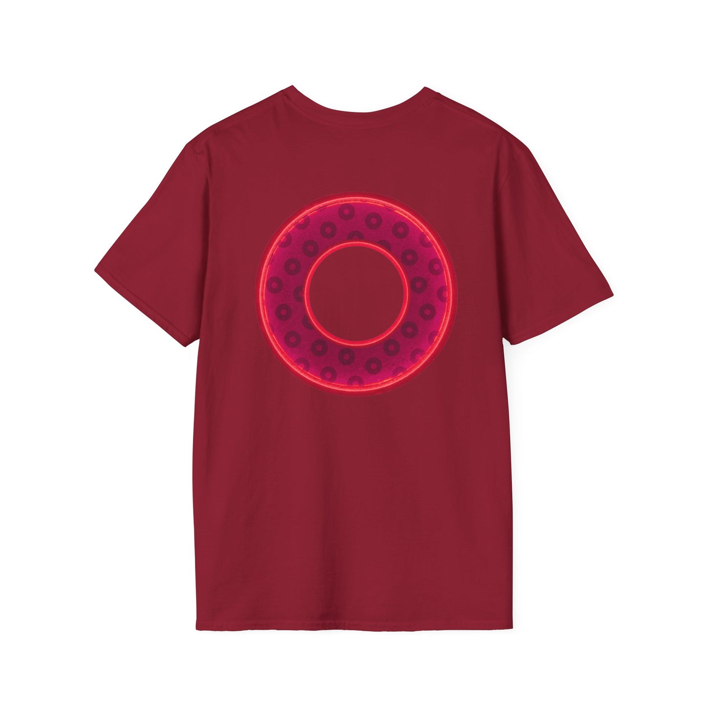 Plain Donuts/Unisex Soft-Style - "Plain Wide Mouthed Paradoxical Donuts" - dark red/bright red donuts