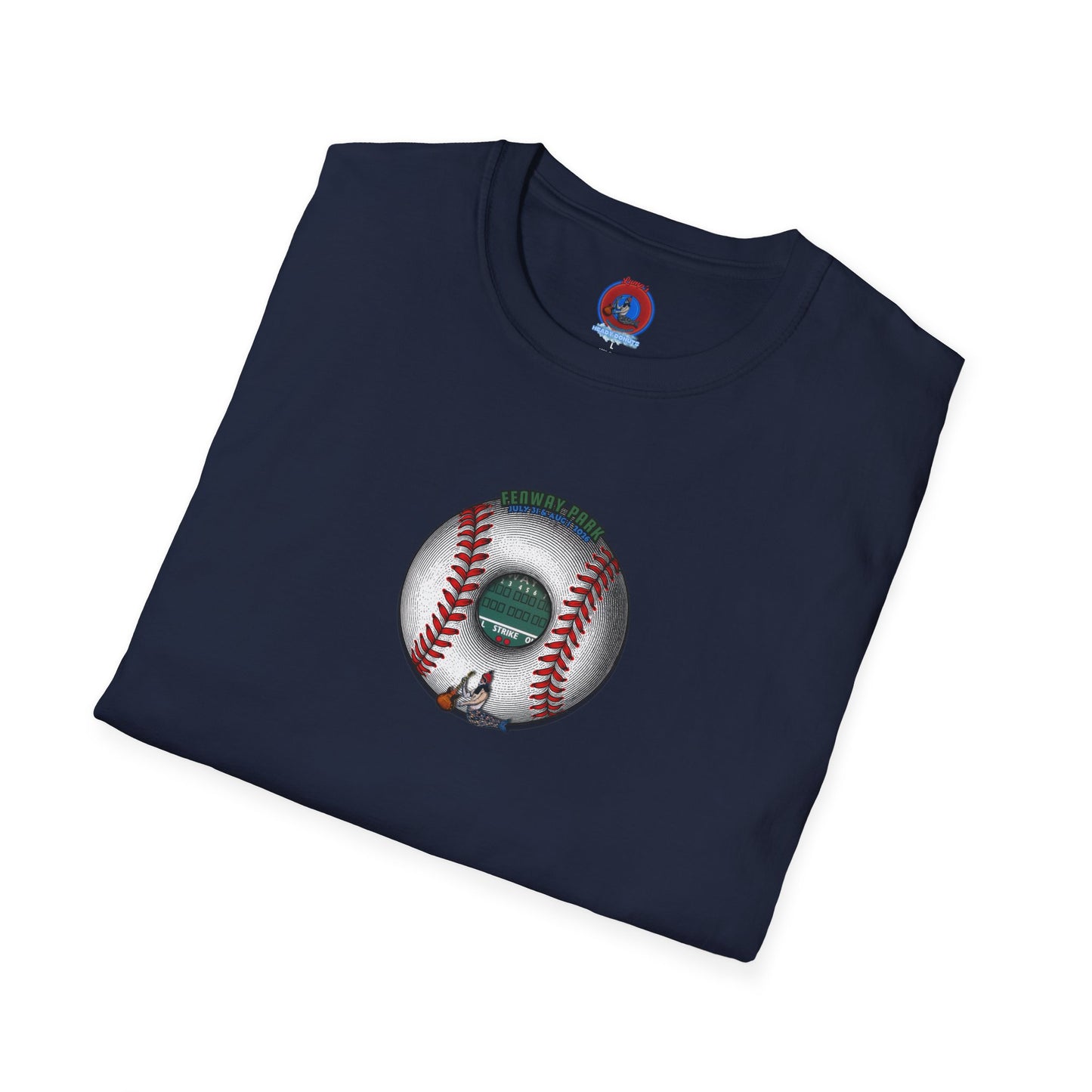 Classic Donut Tee - Unisex Soft-Style - "Phenway Ballpark Donuts" - white/red major league donut - variant 6