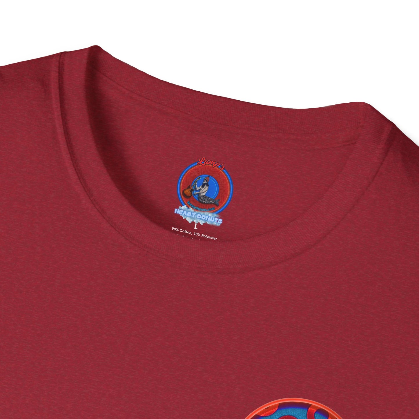 Classic Donut Tee - Unisex Soft-Style - "Wooked Cream - YEMSG Donut " - blue/red rustic paradox donut - variant 1
