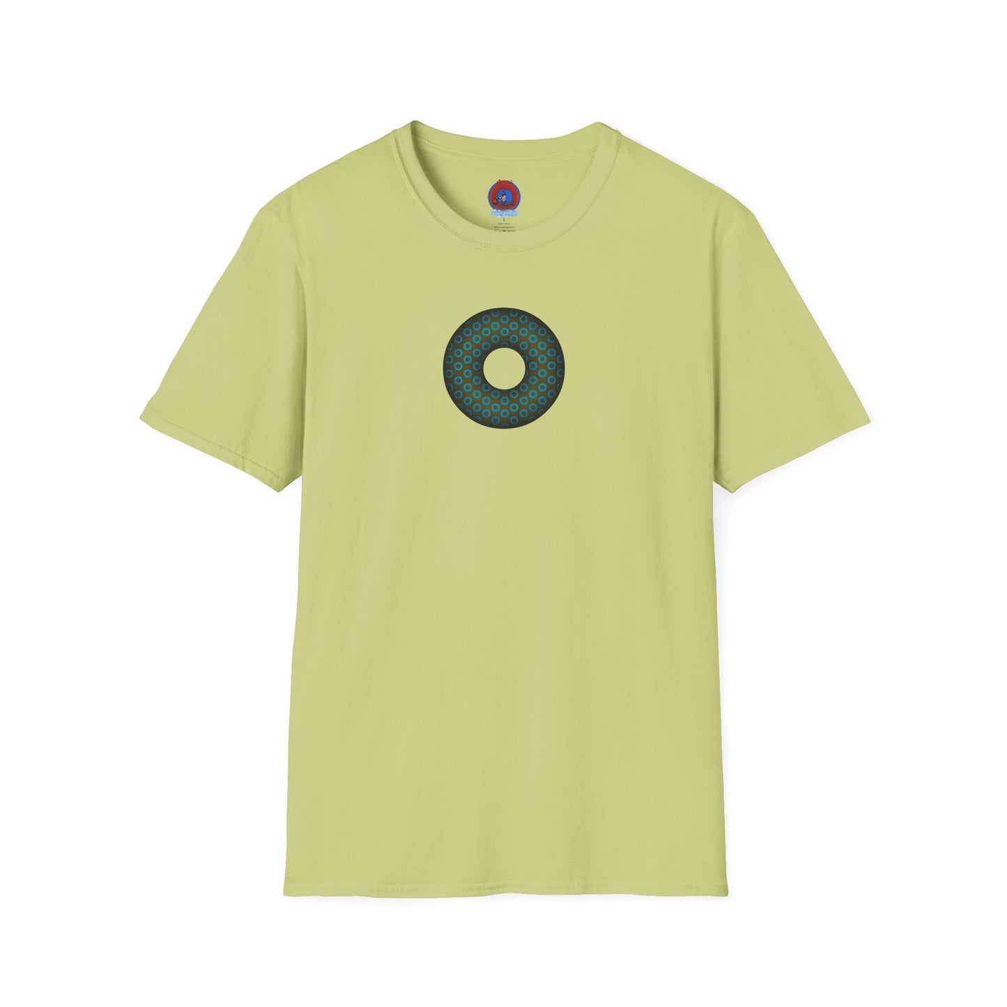 Plain Donuts/Unisex Soft-Style - "Plain Paradoxical Grided Donuts" - teal/brown donuts
