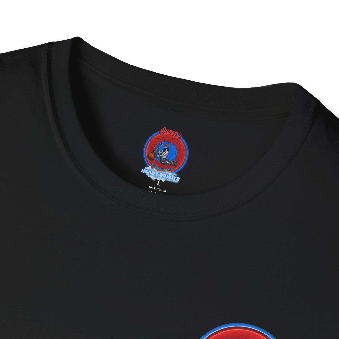 Classic Donut Tee - Unisex Soft-Style - "Rage Side Donut" - vivid red donut - variant 1