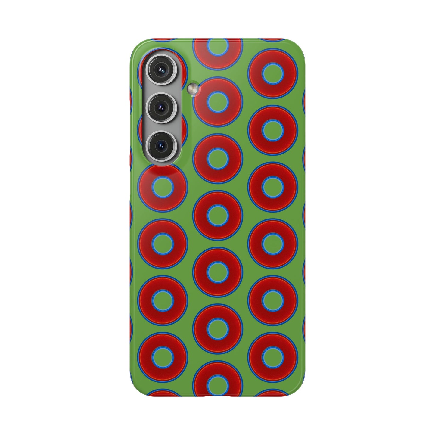 <Lumpy Donut Snap Case - red vivid donut print w/light green background