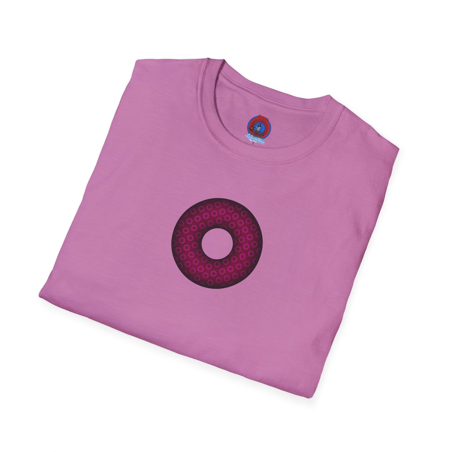 Plain Donuts/Unisex Soft-Style - "Plain Paradoxical Grided Donuts" - dark magenta/burgundy donuts