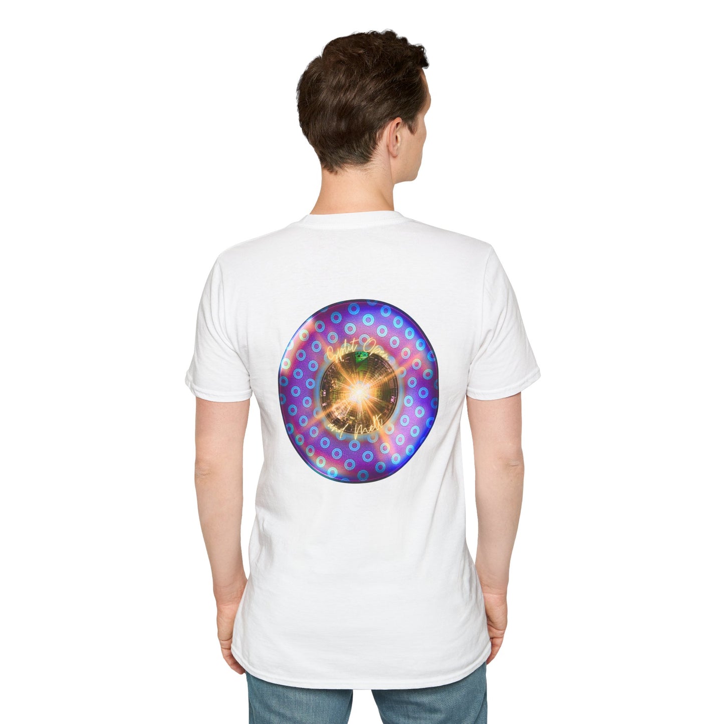 Classic Donut Tee - Unisex Soft-Style - "Donut Melts" - purple/blue paradoxical donut