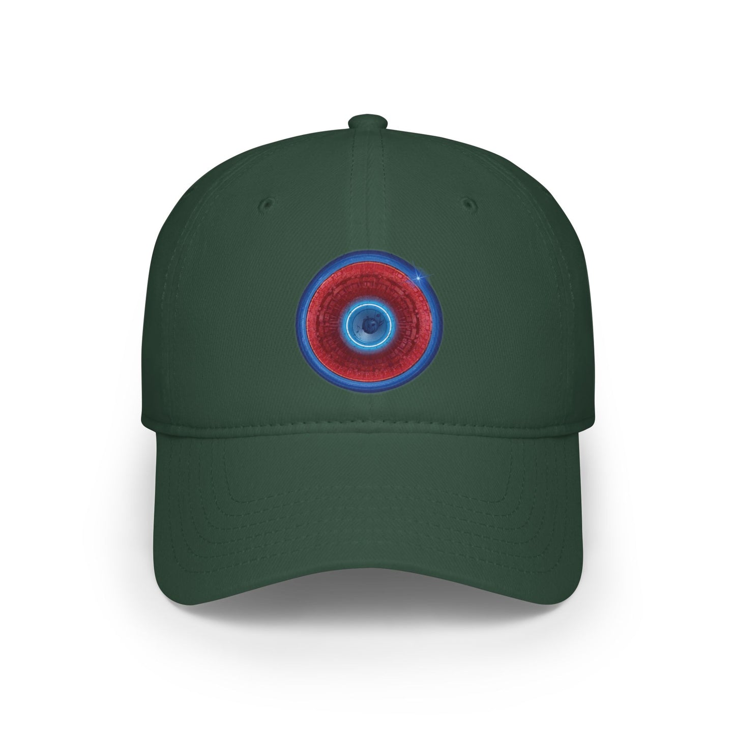 Lumpy Donut Baseball Cap - "Homer's Perfect Donut" - variant 2 - vivid red tube donut w/