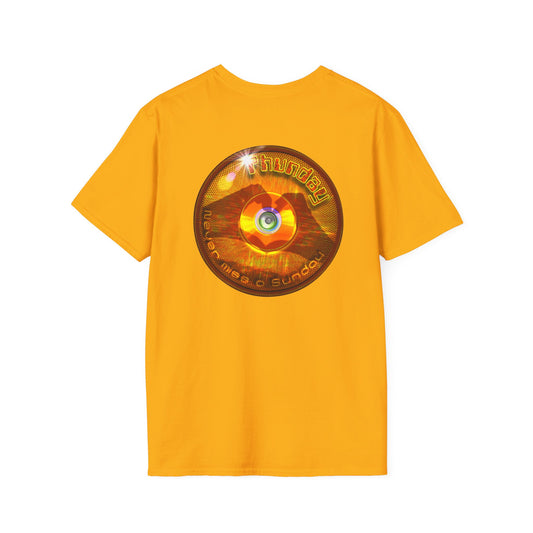Classic Donut Tee - Unisex Soft-Style - "Sunday Phunday" - series 1.0 - variant 2 - gold donut