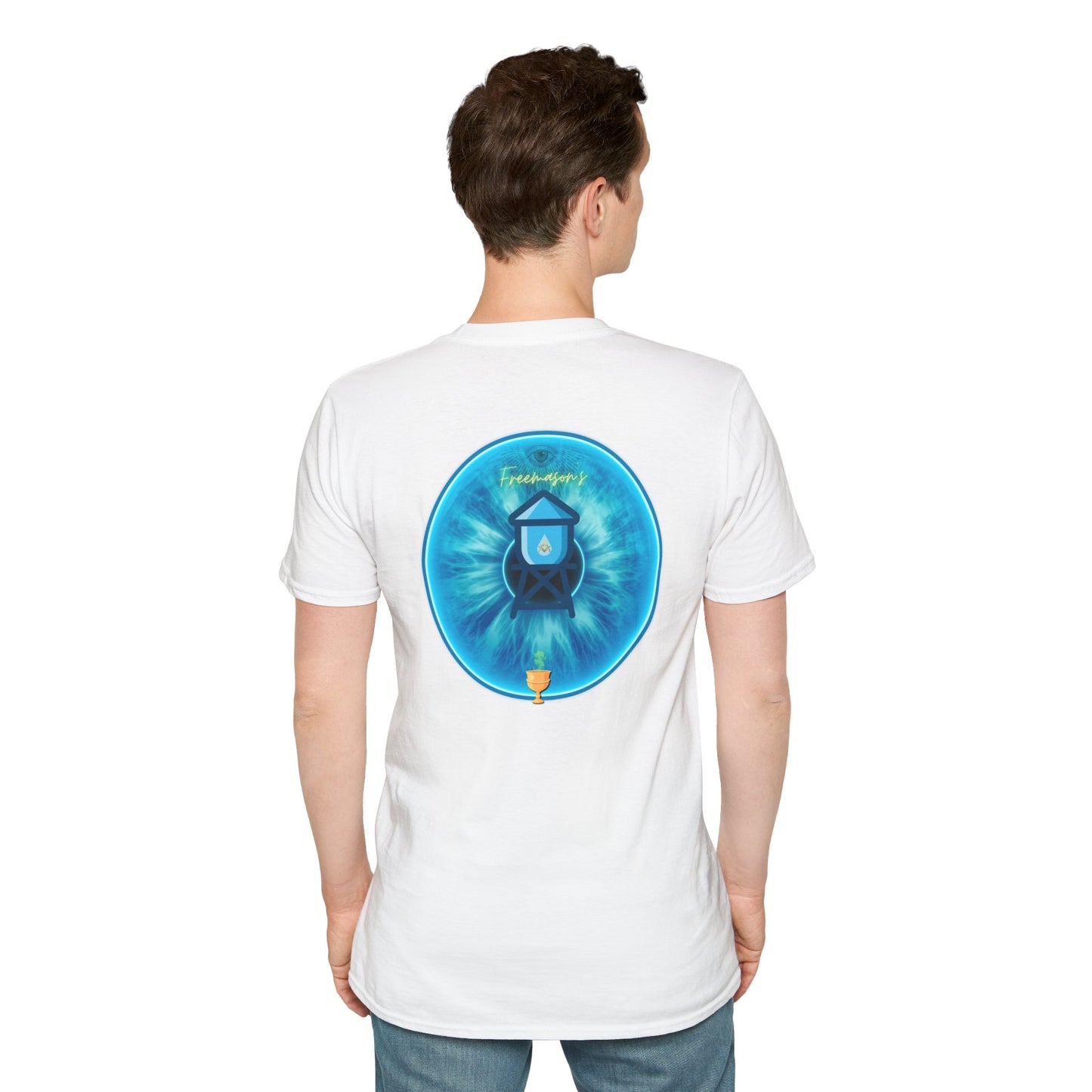 Classic Donut Tee - Unisex Soft-Style - "The Peering Donut of Opacity" - light blue idonut - variant 2