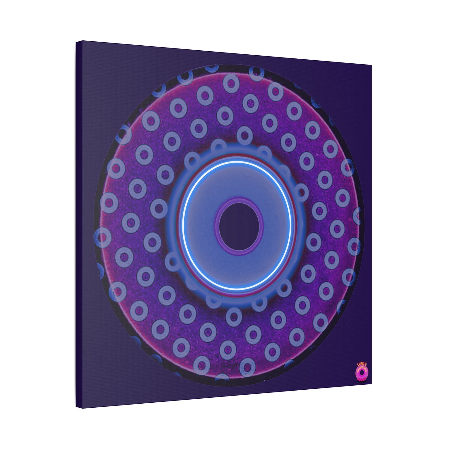 Donuts4charity - Giant Canvas [36" x 36"] - "The Silky Smooth Donut" - dark purple/light purple electric paradox donut