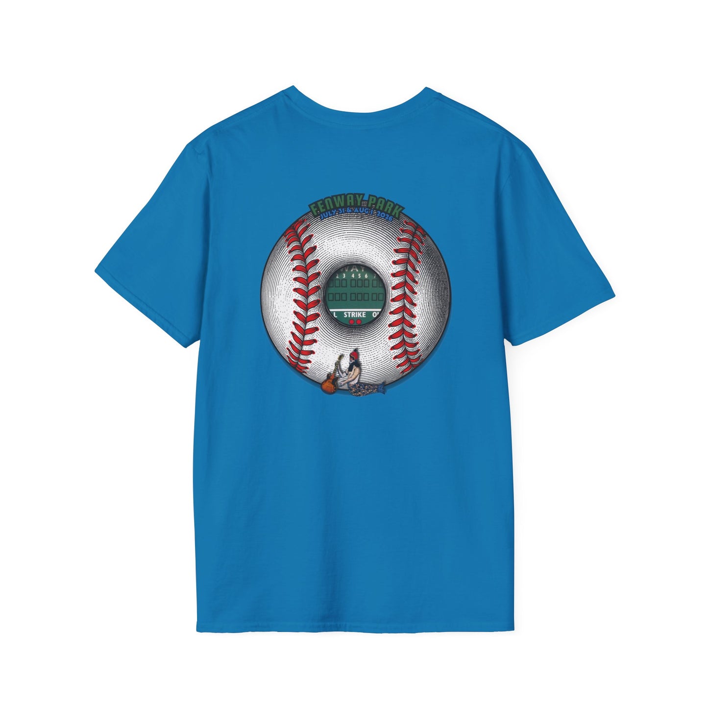Classic Donut Tee - Unisex Soft-Style - "Phenway Ballpark Donuts" - white/red major league donut - variant 6