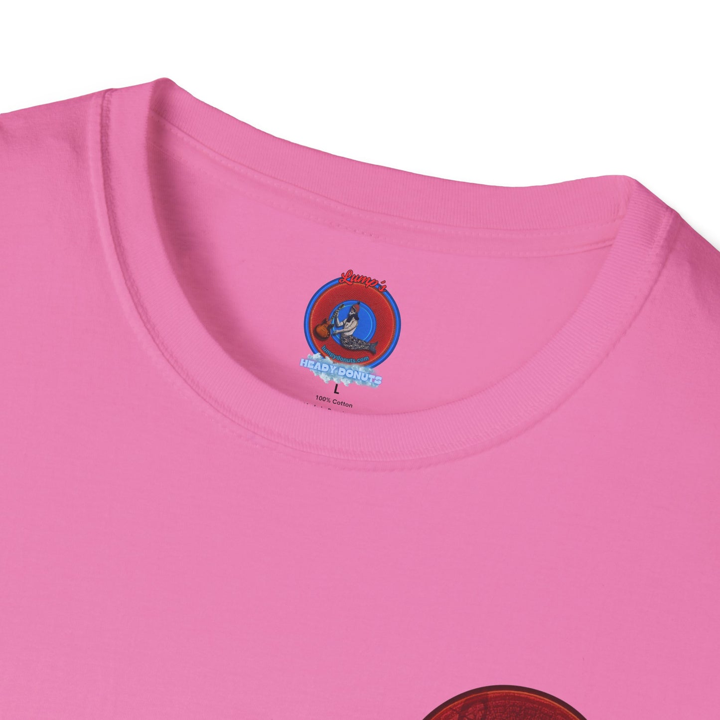 Classic Donut Tee - Unisex Soft-Style - "Peering through Your Opacity" - series 1.0 - red donut w/eye