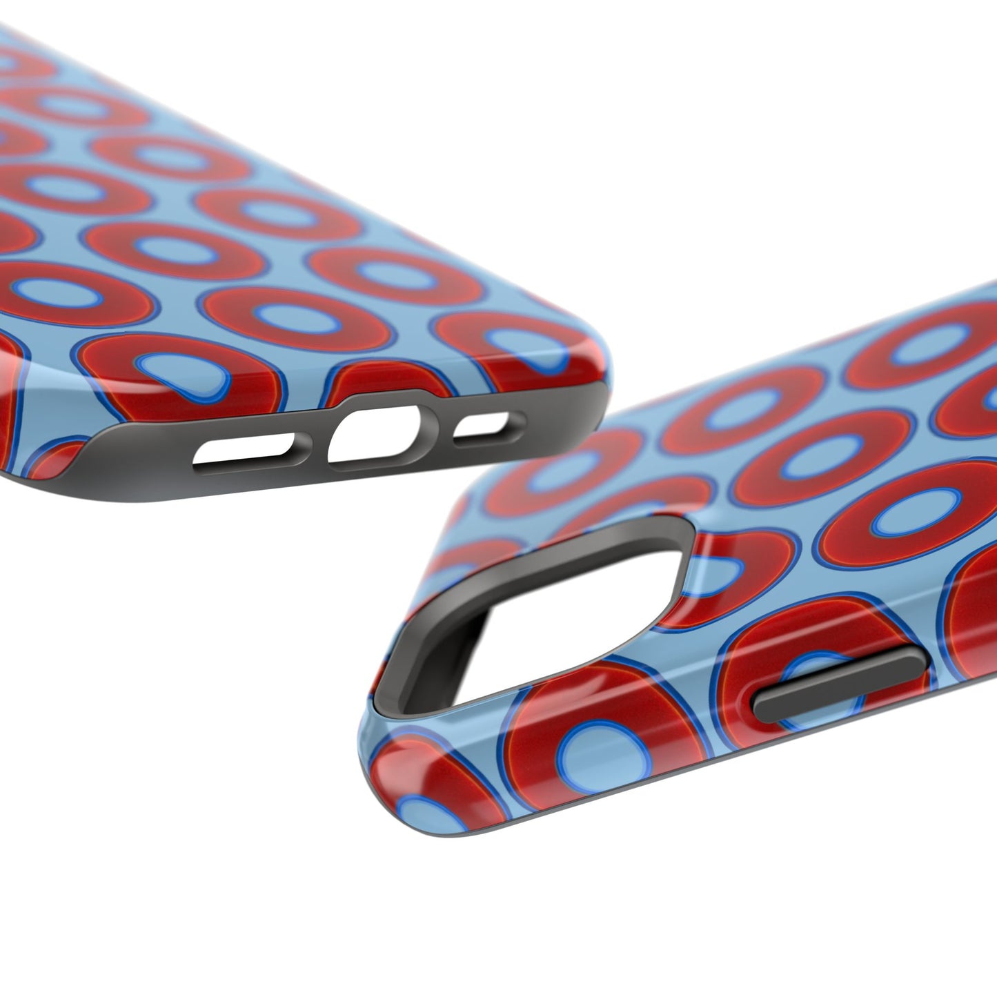 Magnetic Tough Donut Case - red vivid donut print w/sky blue background