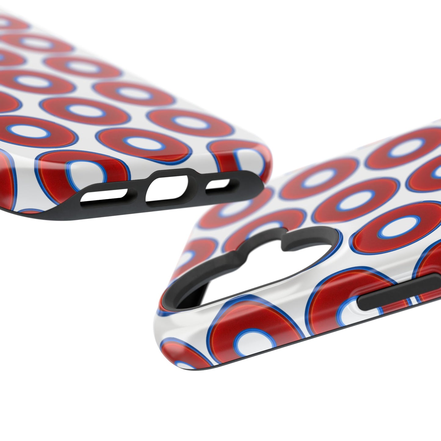 Magnetic Tough Donut Case - red vivid donut print w/white background