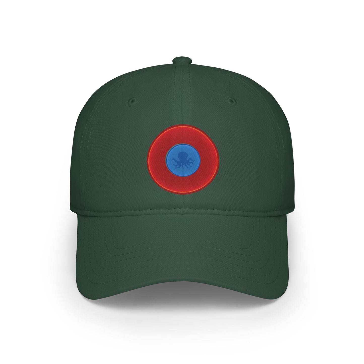 Lumpy Donut Baseball Cap - "Roger Moore's Donut" - variant 1 - vivid red donut w/