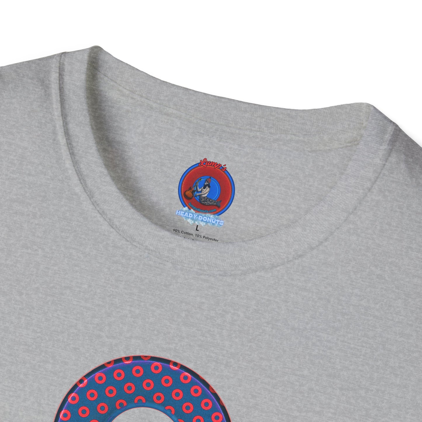 Plain Donuts/Unisex Soft-Style - "Plain Electric Paradoxical Donuts" - dark blue/red donuts