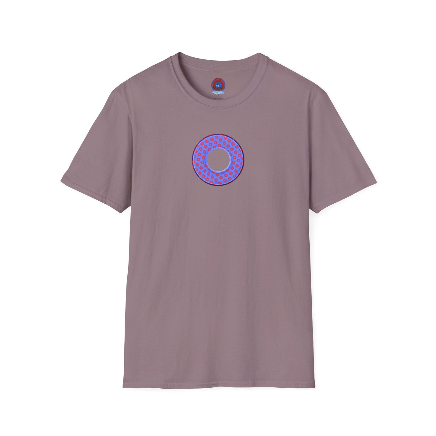 Plain Donuts/Unisex Soft-Style - "Plain Electric Paradoxical Donuts" - light royal blue/red donuts