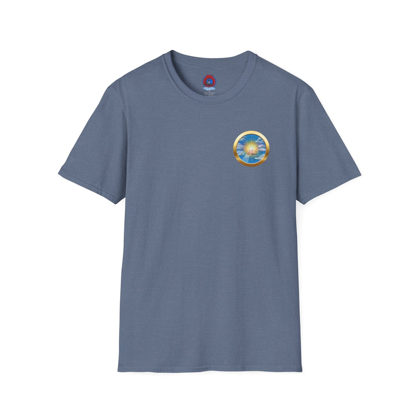 Classic Donut Tee - Unisex Soft-Style - "The Divided Donut" - variant 1 - blue/blue donut [*50% to The Divided Sky Foundation]