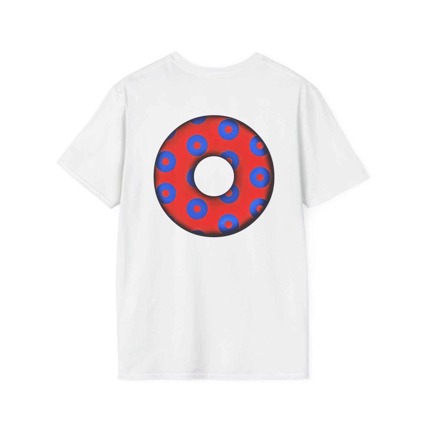 Plain Donuts/Unisex Soft-Style - "Plain Blimpy Paradoxical Donuts" - red/blue donuts