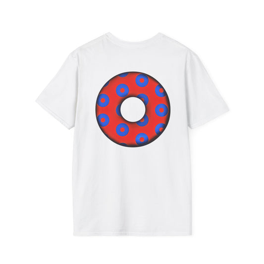 Plain Donuts/Unisex Soft-Style - "Plain Blimpy Paradoxical Donuts" - red/blue donuts