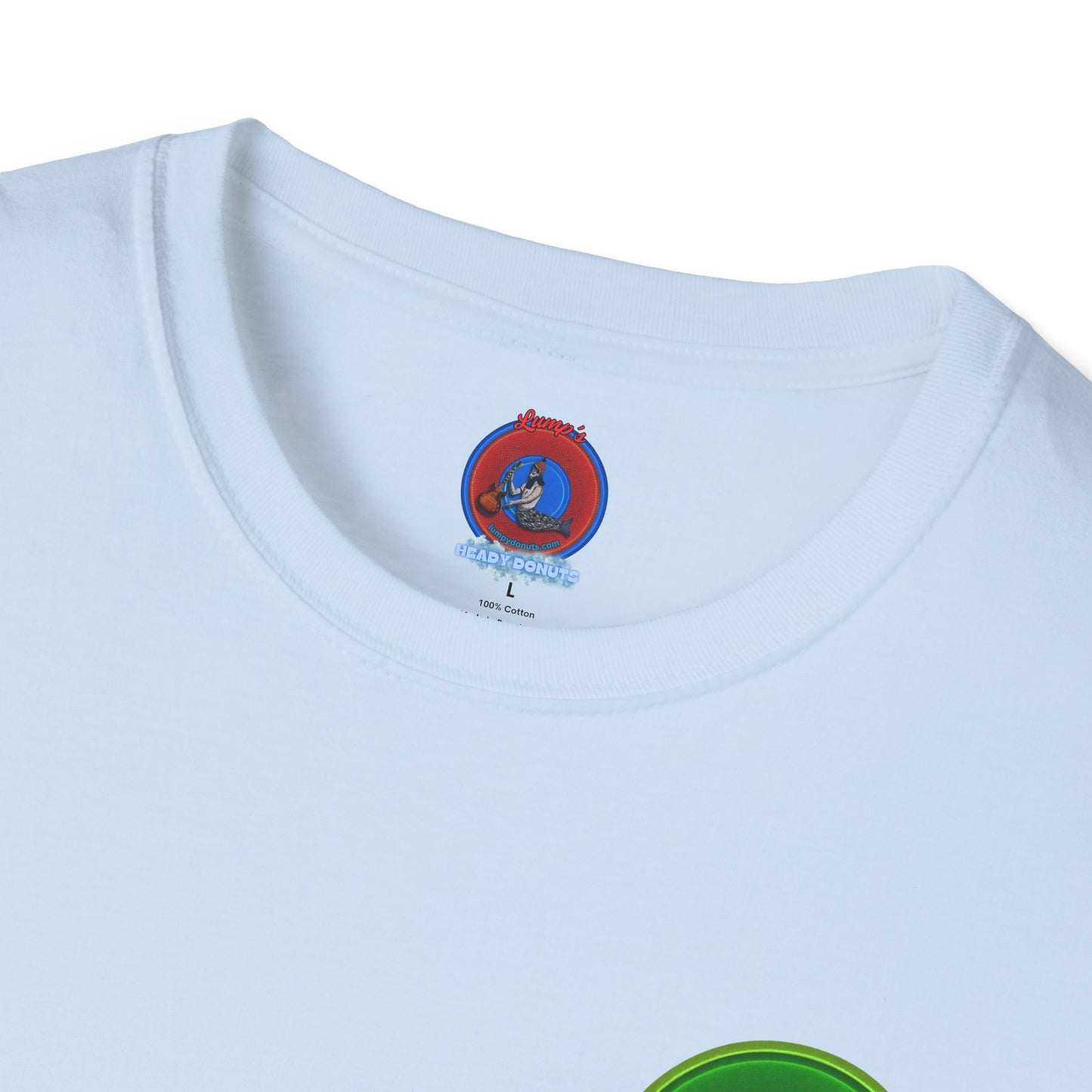 Classic Donut Tee - Unisex Soft-Style - "My Friend the Donut " - series 1.0  - variant 4 - green donut