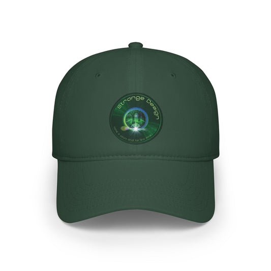 Lumpy Donut Baseball Cap - "The Strangely Designed Donut Cap" - vivid green record donut w/