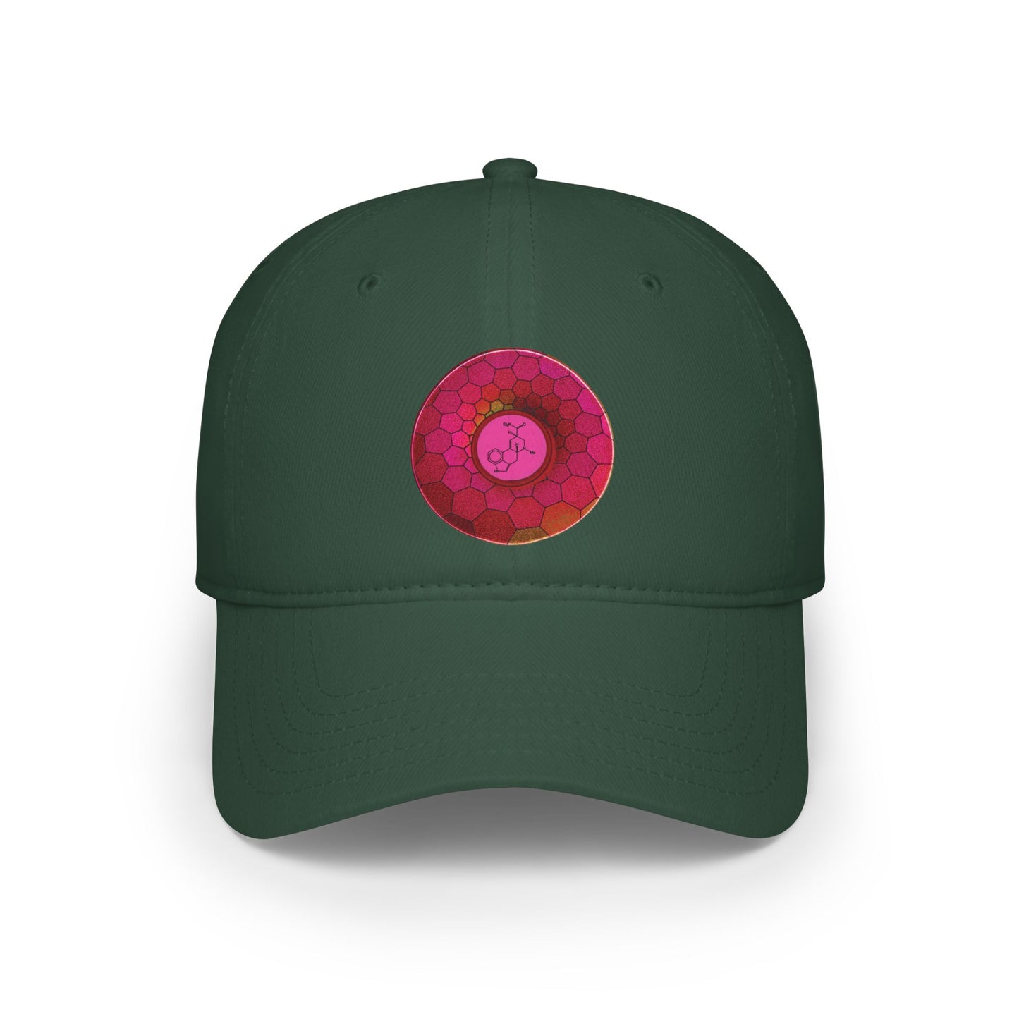 Lumpy Donut Baseball Cap - "Dr. Albert Hofmann" - variant 1 - magenta hexadonut w/