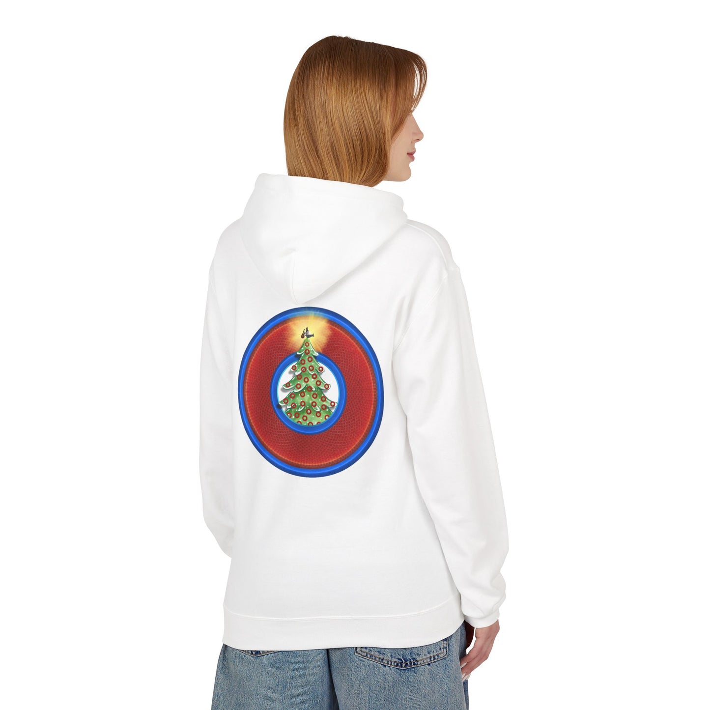 Fleece Harry Hoodies [Midweight Soft-style] - "It's Always Phishmas in Philly" - red rustic donut