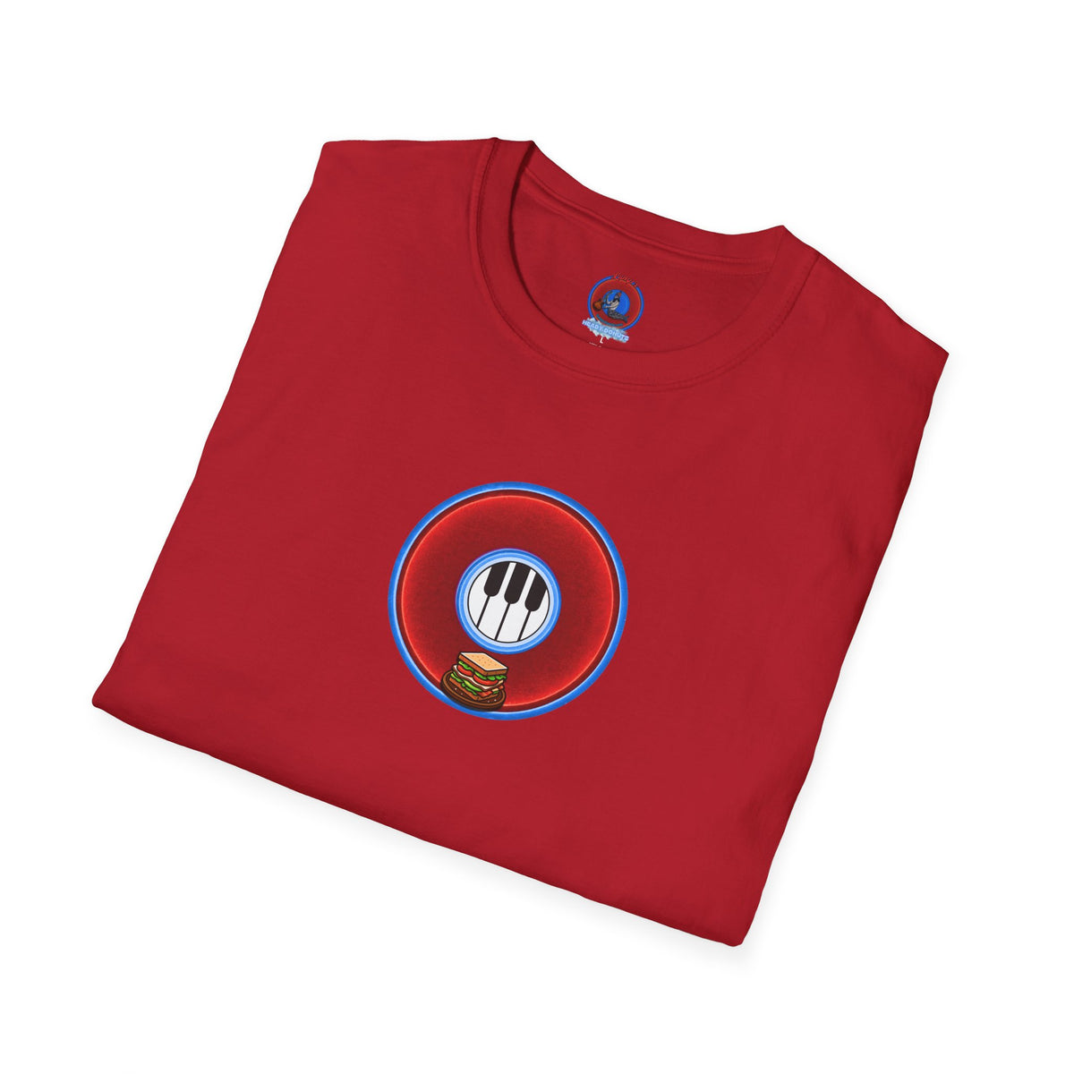 Classic Donut Tee - Unisex Soft-Style - "Rage Side Donut" - vivid red donut - variant 2