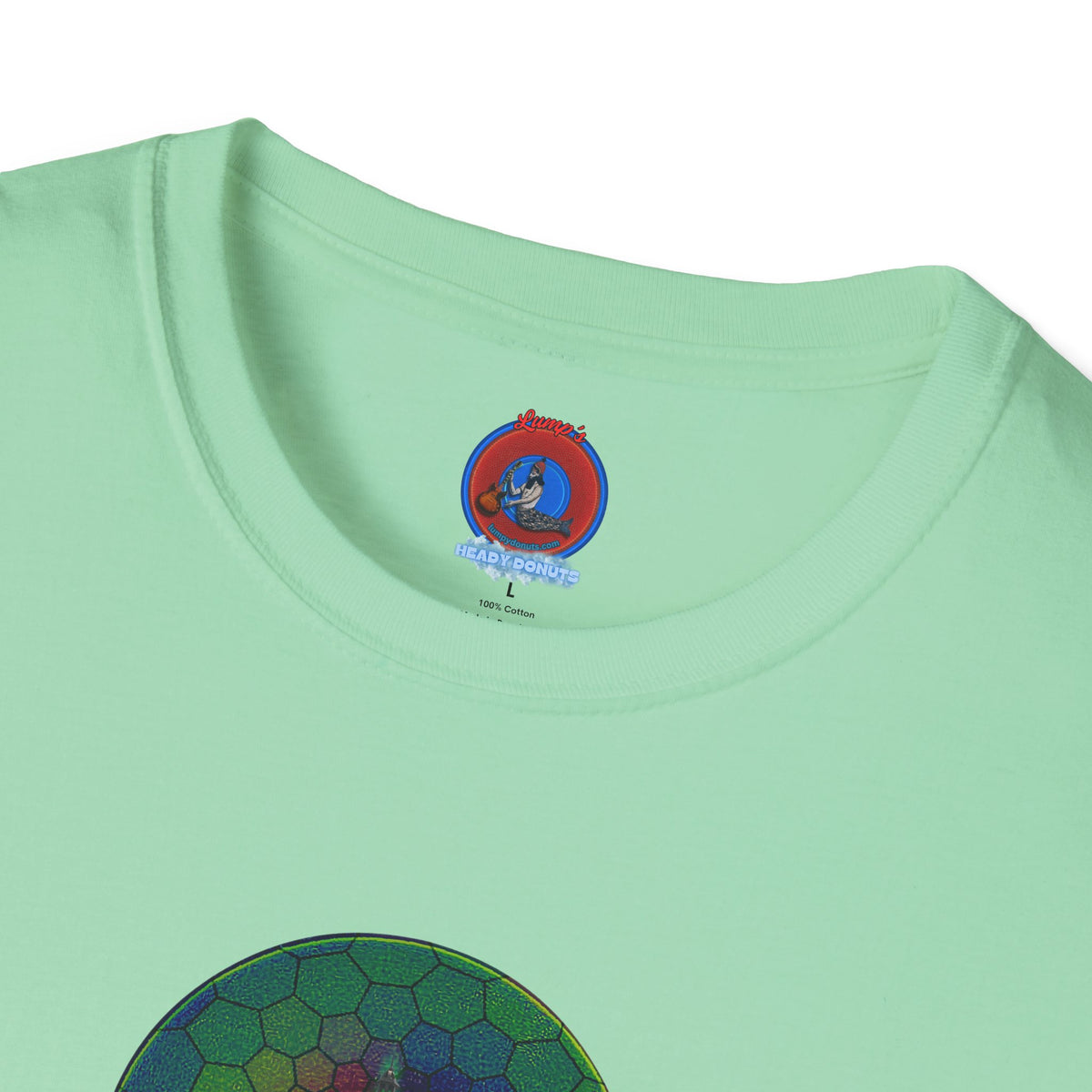 Classic Donut Tee - Unisex Soft-Style - "Save the Mondegreen City Hall Clock Tower" - hexadonut - series 1.0 -variant 1 - green donut