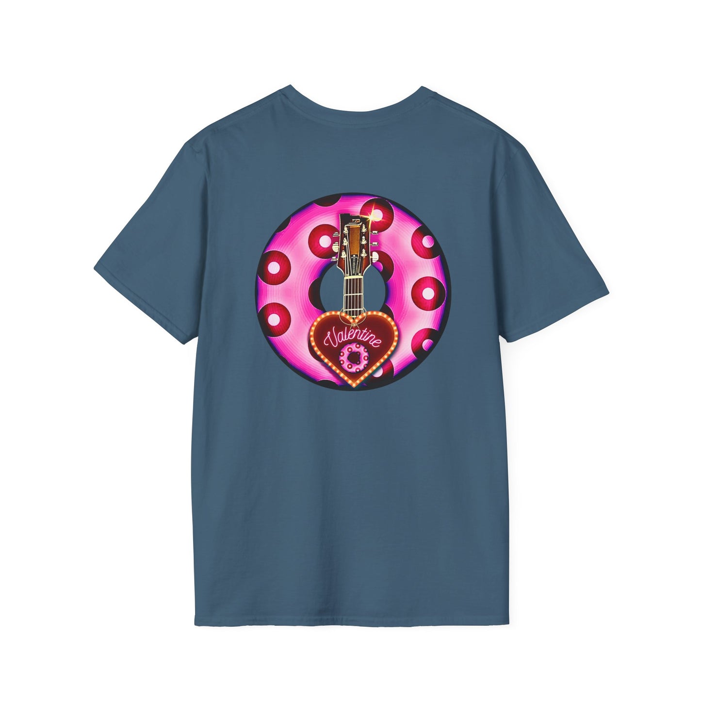 Classic Donut Tee - Unisex Soft-Style - "Would You Be My Donut?" - paradoxical bubblegum pink/red donut - variant 2