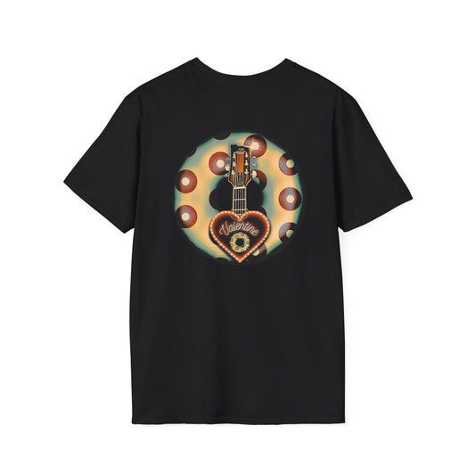 Classic Donut Tee - Unisex Soft-Style - "Would You Be My Donut?" - paradoxical faded blue/red donut - variant 4