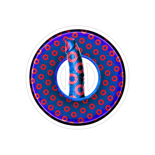 Donut Bumper/Outdoor Sticker - "Sir Richard's Phamous Donut" - series 1.0 - red/blue paradoxical donut - [Die-Cut] 6"x 6"