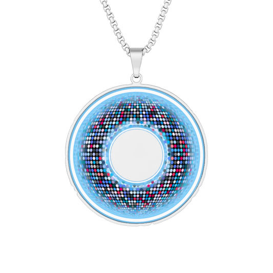 Lump's Heady Donut Necklace - 1" x 1" Stainless Steel Pendant - "Plain Abstract Multicolored Donut Pendant" - assorted colors