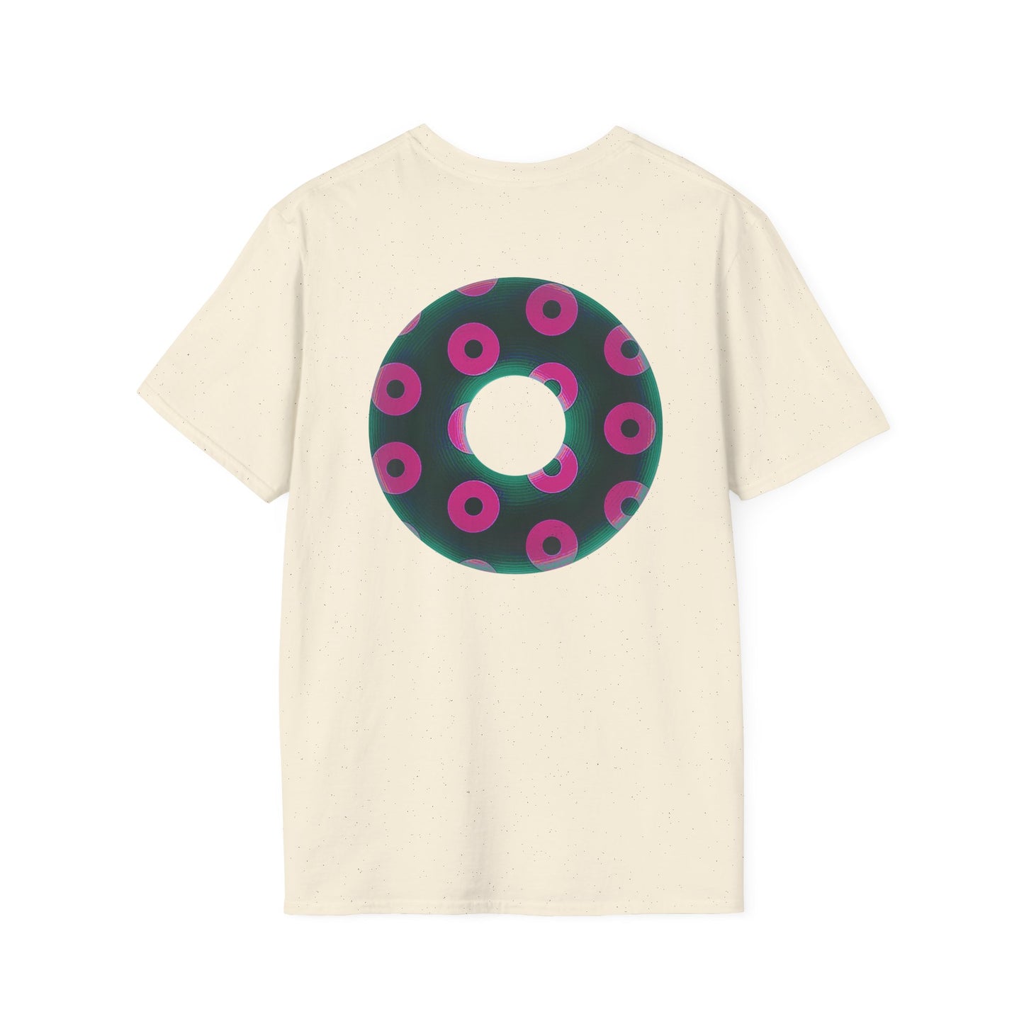 Plain Donuts/Unisex Soft-Style - "Plain Blimpy Paradoxical Donuts" - dark green/magenta donuts