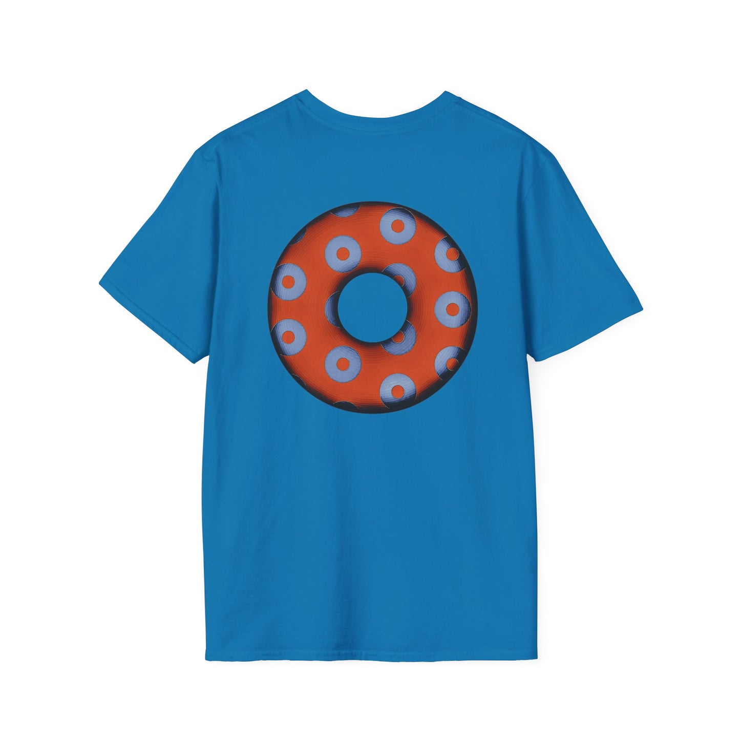 Plain Donuts/Unisex Soft-Style - "Plain Blimpy Paradoxical Donuts" - light blue/orange donuts