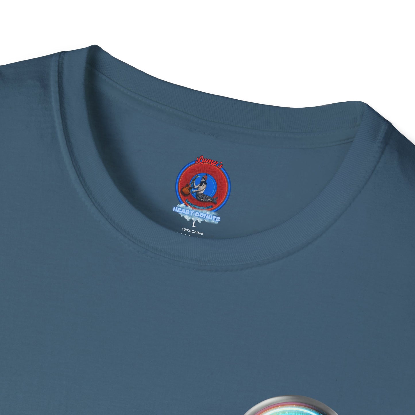 Classic Donut Tee - Unisex Soft-Style - "Donut of Life Tee" - vivid turquoise tube donut - variant 3