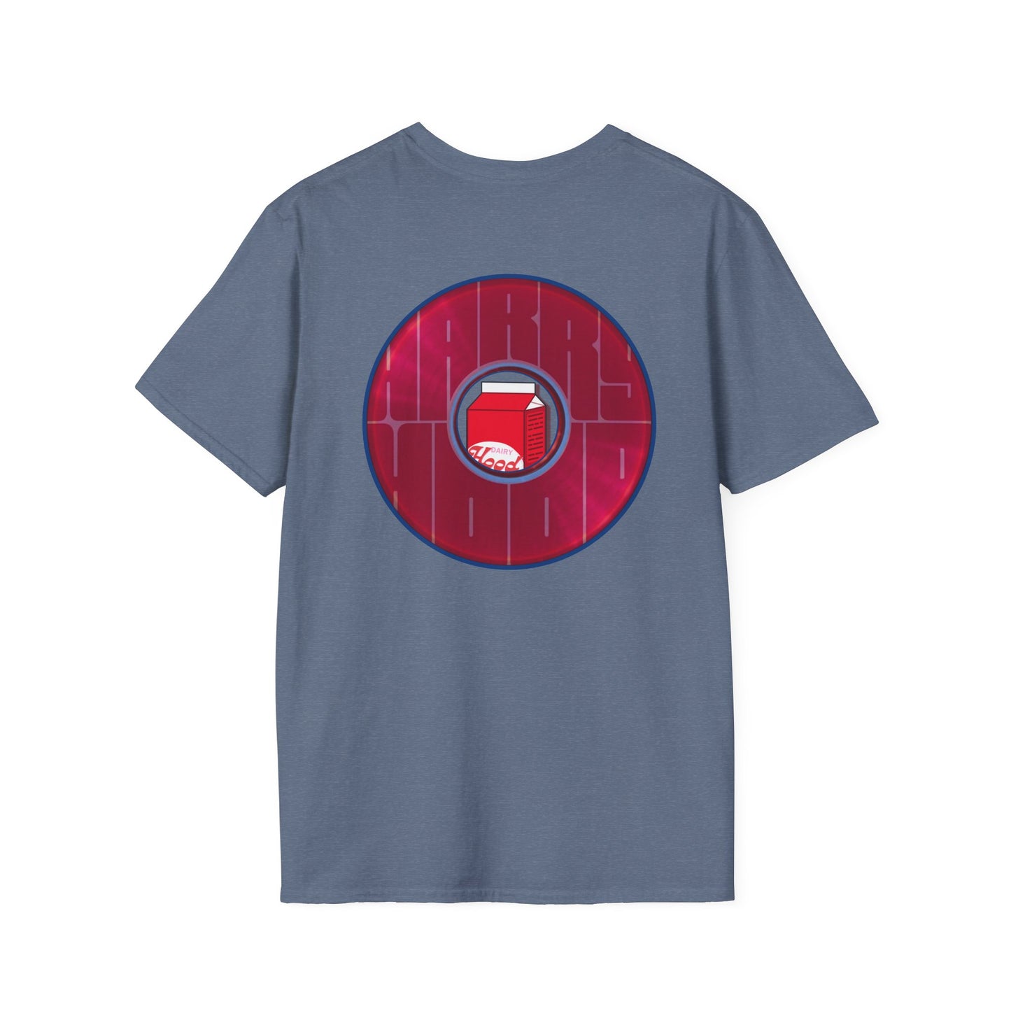Classic Donut Tee - Unisex Soft-Style - "Harry Left His Shirt" - series 1.0  - variant 3 - red/magenta donut - w/milk