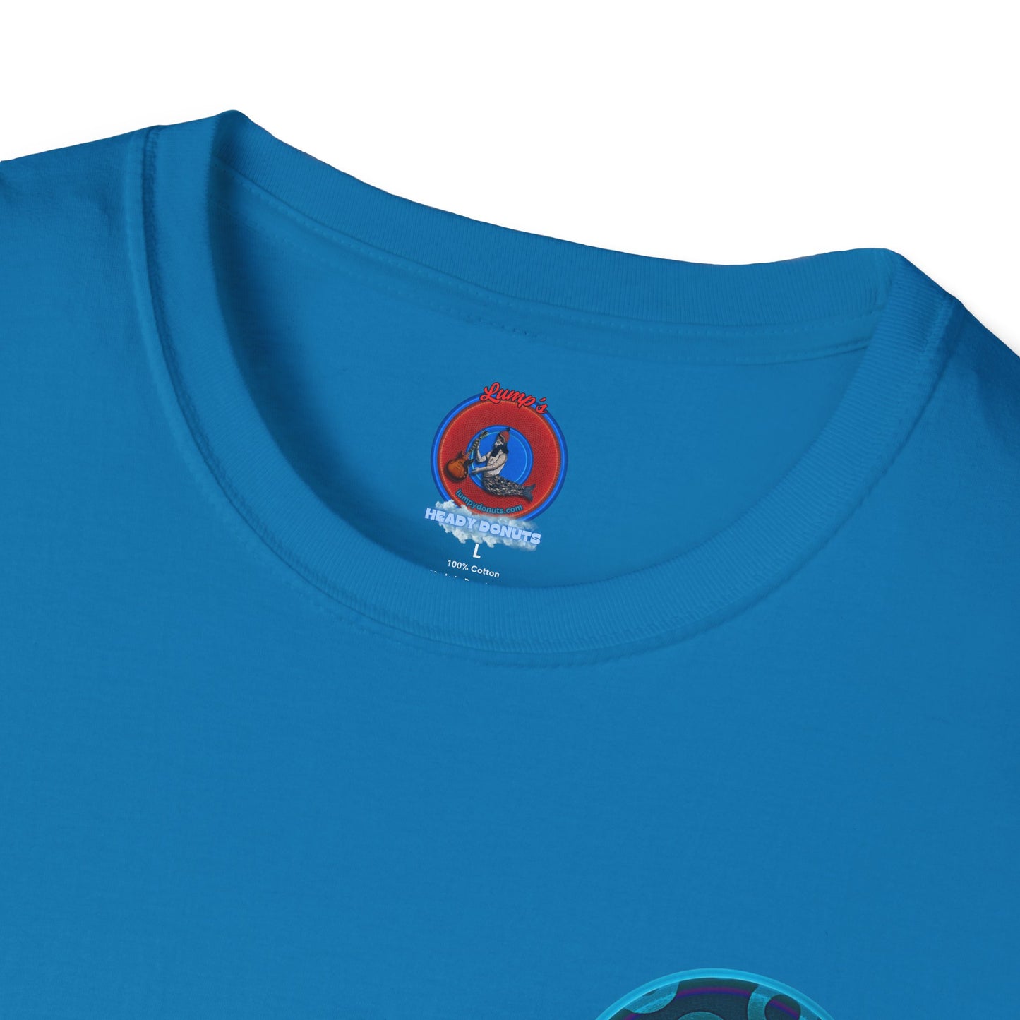 Classic Donut Tee - Unisex Soft-Style - "Wooked Cream - YEMSG Donut " - blue/teal rustic paradox donut - variant 7