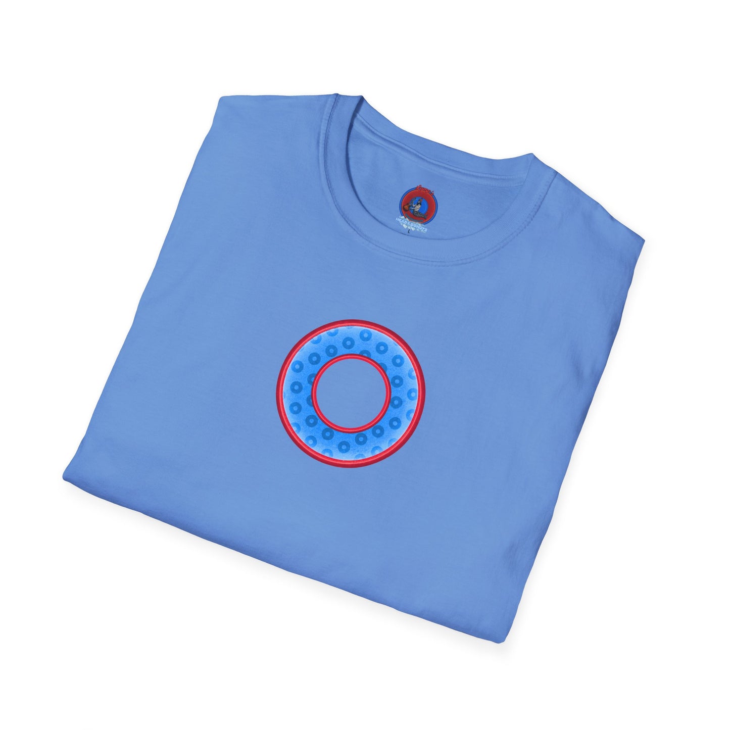 Plain Donuts/Unisex Soft-Style - "Plain Wide Mouthed Paradoxical Donuts" - light blue/red donuts