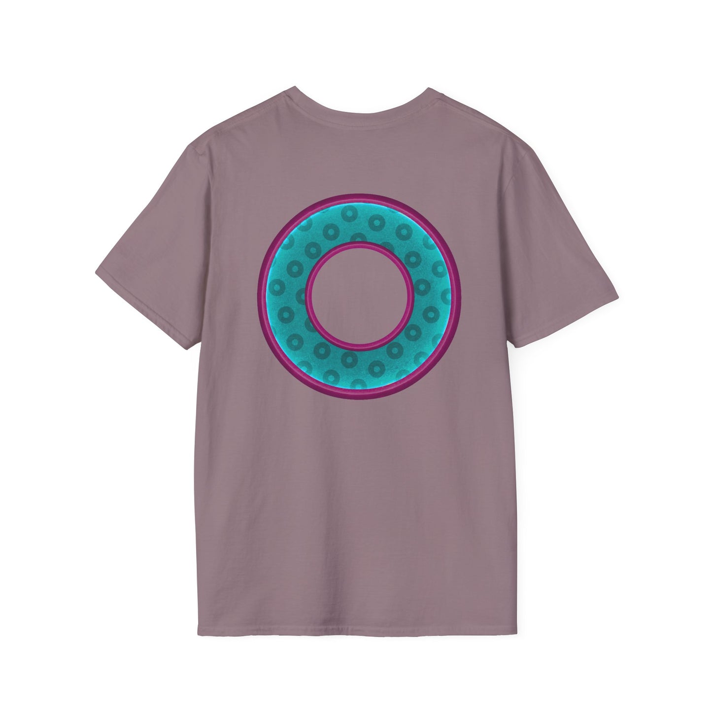 Plain Donuts/Unisex Soft-Style - "Plain Wide Mouthed Paradoxical Donuts" - teal/purple donuts