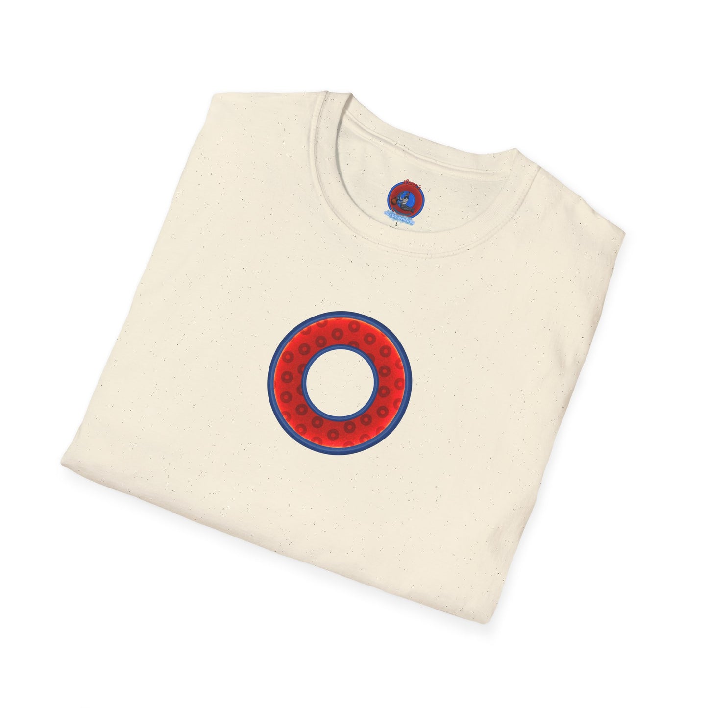 Plain Donuts/Unisex Soft-Style - "Plain Wide Mouthed Paradoxical Donuts" - red/dark blue donuts