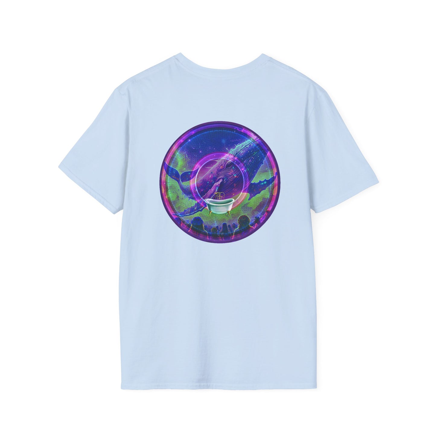 Classic Donut Tee - Unisex Soft-Style - "A Purple Humpback Whale of a Good Time" - variant 2 - purple picture donut