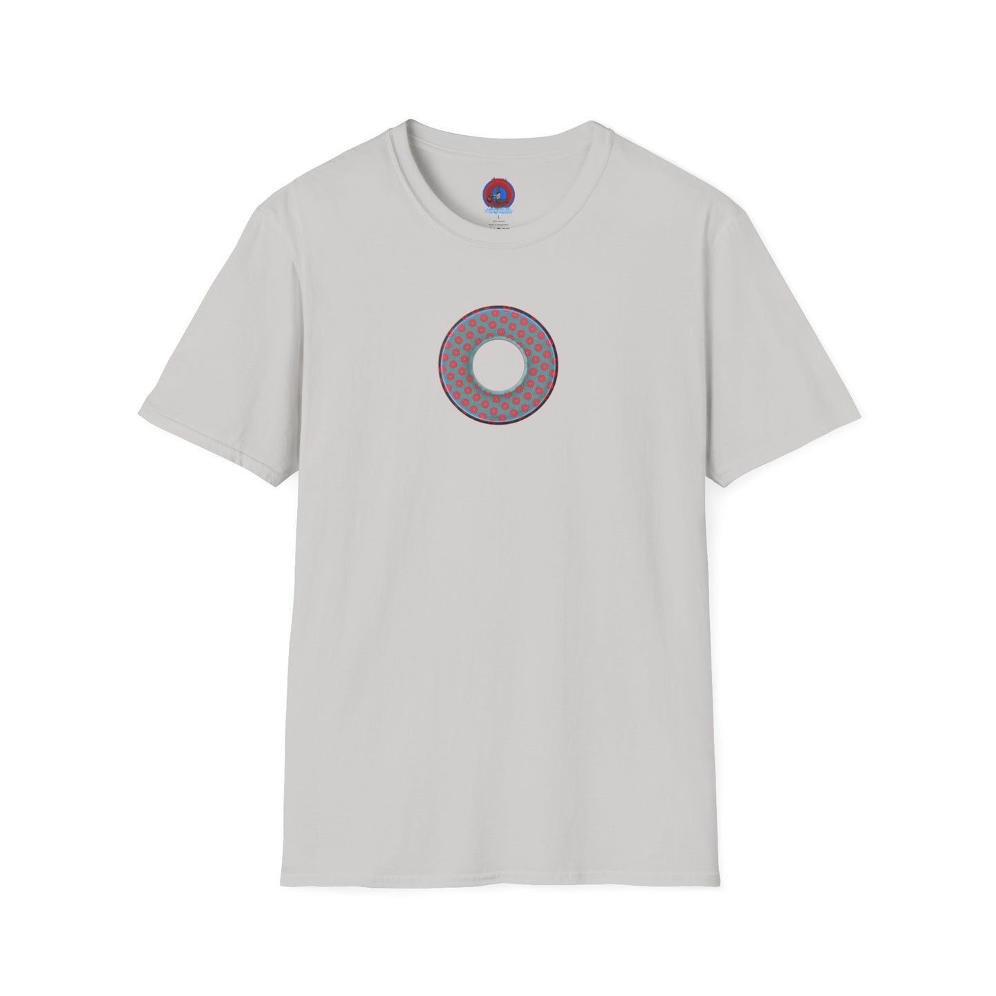 Plain Donuts/Unisex Soft-Style - "Plain Electric Paradoxical Donuts" - steel blue/red donuts