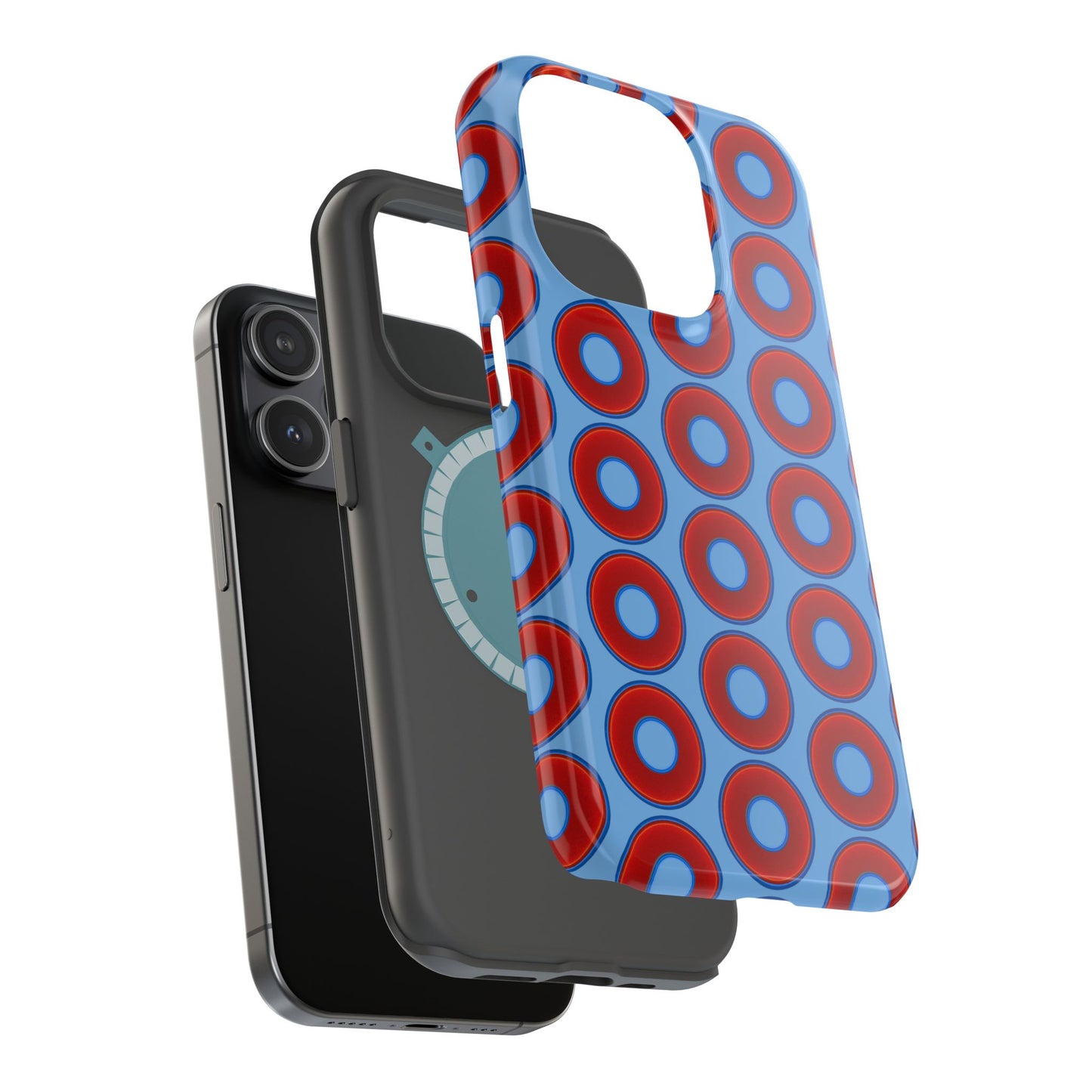 Magnetic Tough Donut Case - red vivid donut print w/light blue background
