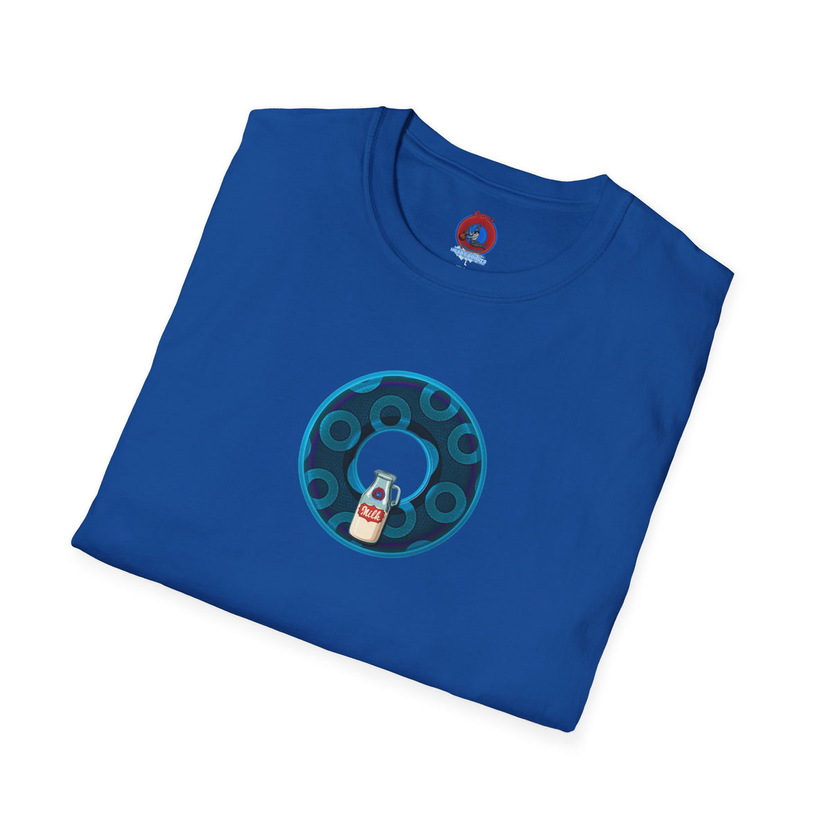 Classic Donut Tee - Unisex Soft-Style - "Wooked Cream - YEMSG Donut " - blue/teal rustic paradox donut - variant 7