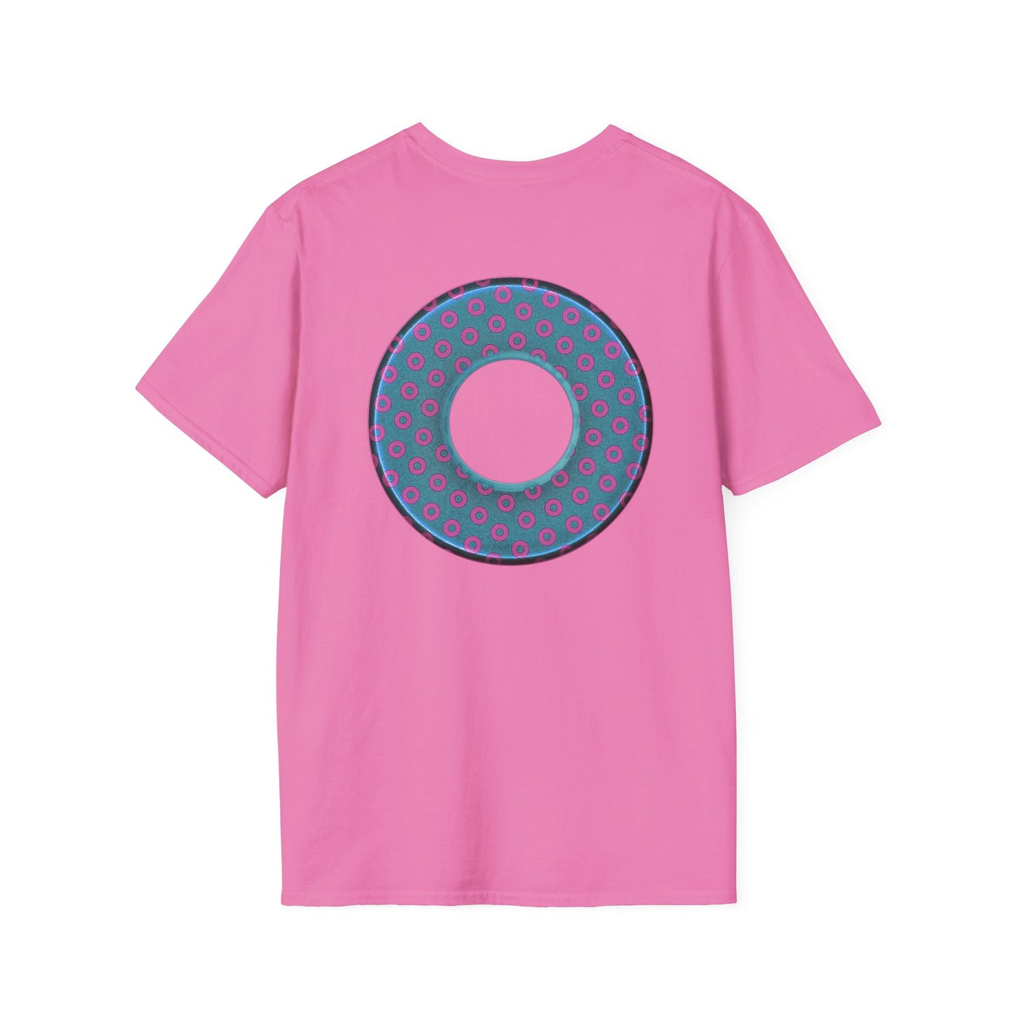 Plain Donuts/Unisex Soft-Style - "Plain Electric Paradoxical Donuts" - light blue/magenta donuts