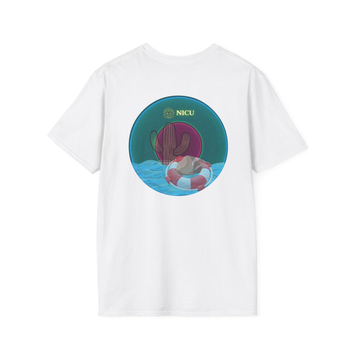 Classic Donut Tee - Unisex Soft-Style - "Masonic Donut of Rites" - series 1.0  - vivid dark teal donut