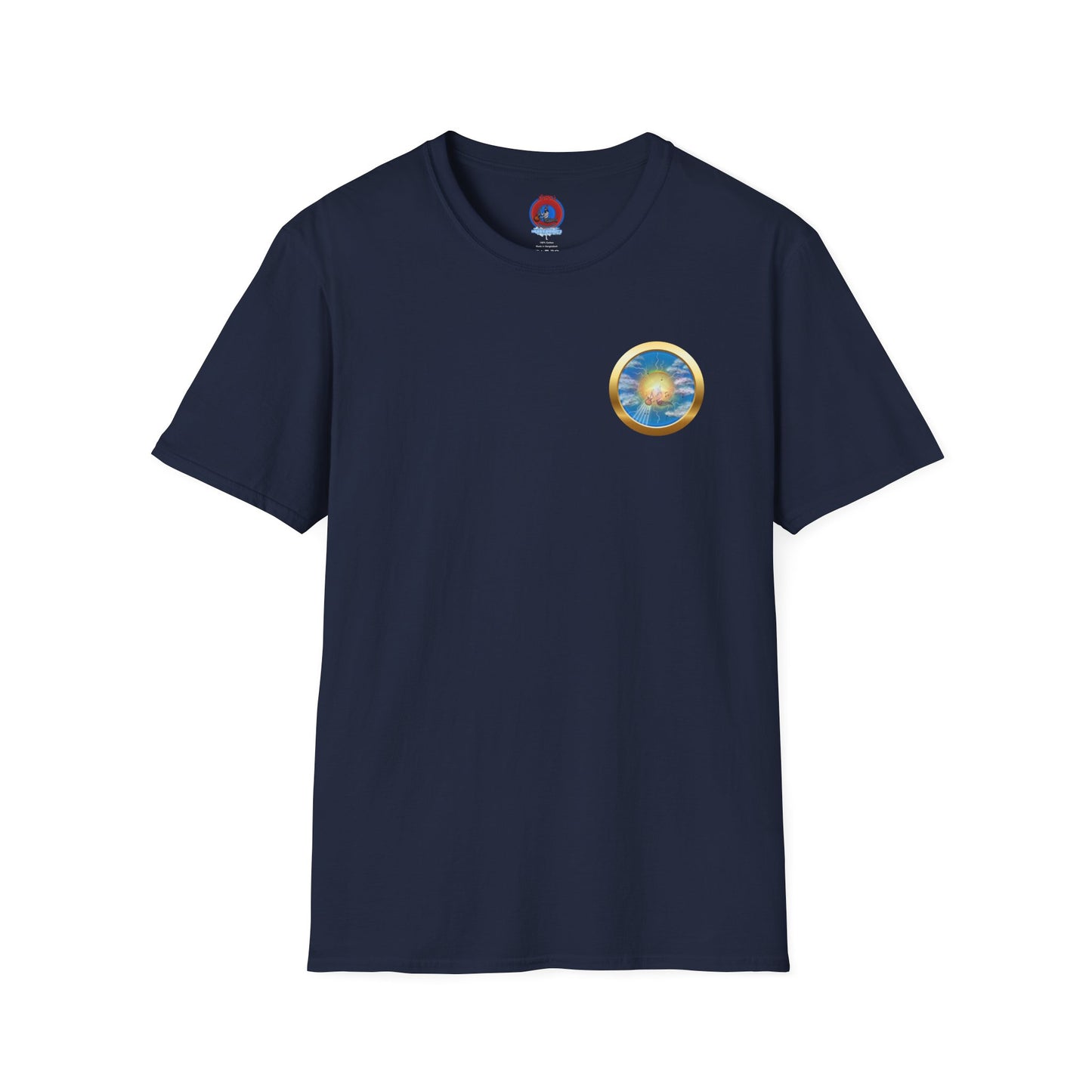 Classic Donut Tee - Unisex Soft-Style - "The Divided Donut" - variant 1 - blue/blue donut [*50% to The Divided Sky Foundation]