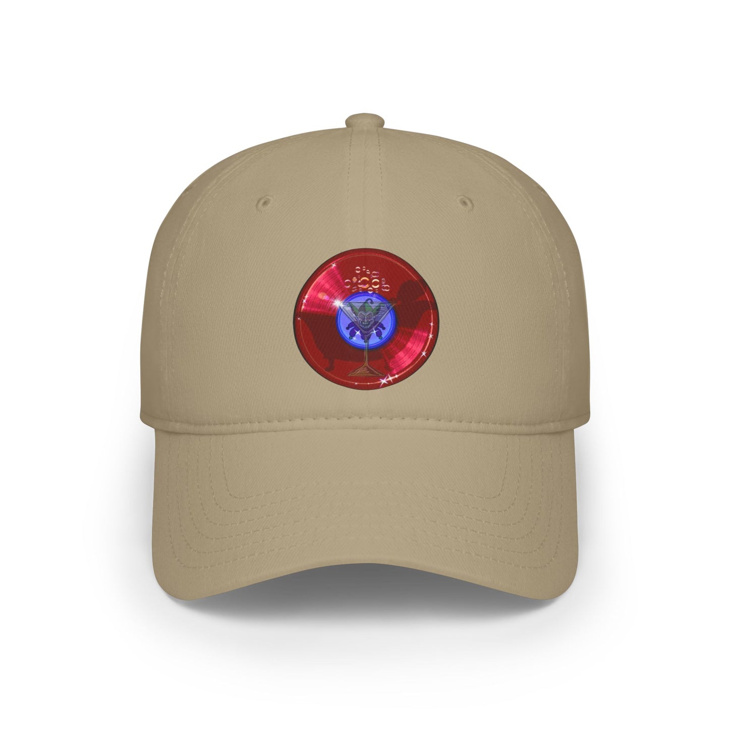 Lumpy Donut Baseball Cap - "The Joker's Personal Cap" - variant 1 - vivid red record donut w/