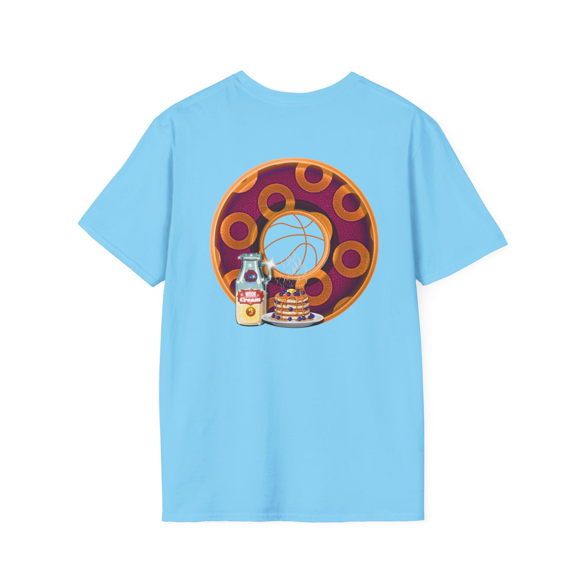 Classic Donut Tee - Unisex Soft-Style - "Princely Wooked Cream - YEMSG Donut " - burgundy/orange rustic paradox donut - variant 2